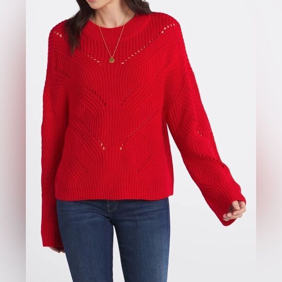 STITCHES&STRIPES
Coquetta Pointelle Sweater red size‎ M NWT - Picture 1 of 6